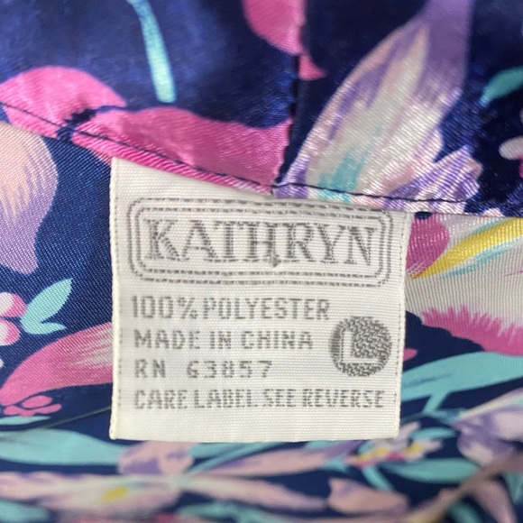 Vintage dark blue robe with matching belt - Picture 4 of 4